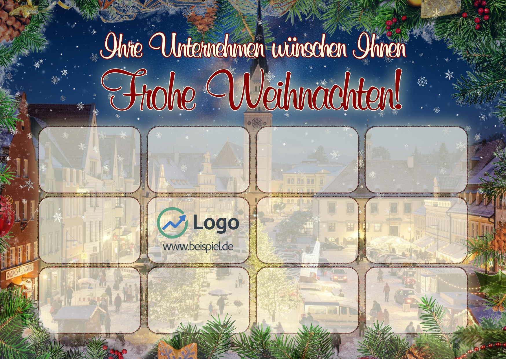 Beispiel einer Weihnachts-Postkarte aus dem Ort